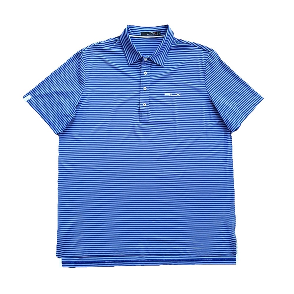 RLX Golf Polo Shirt Men XL Blue Performance Stretch Ralph Lauren Logo
